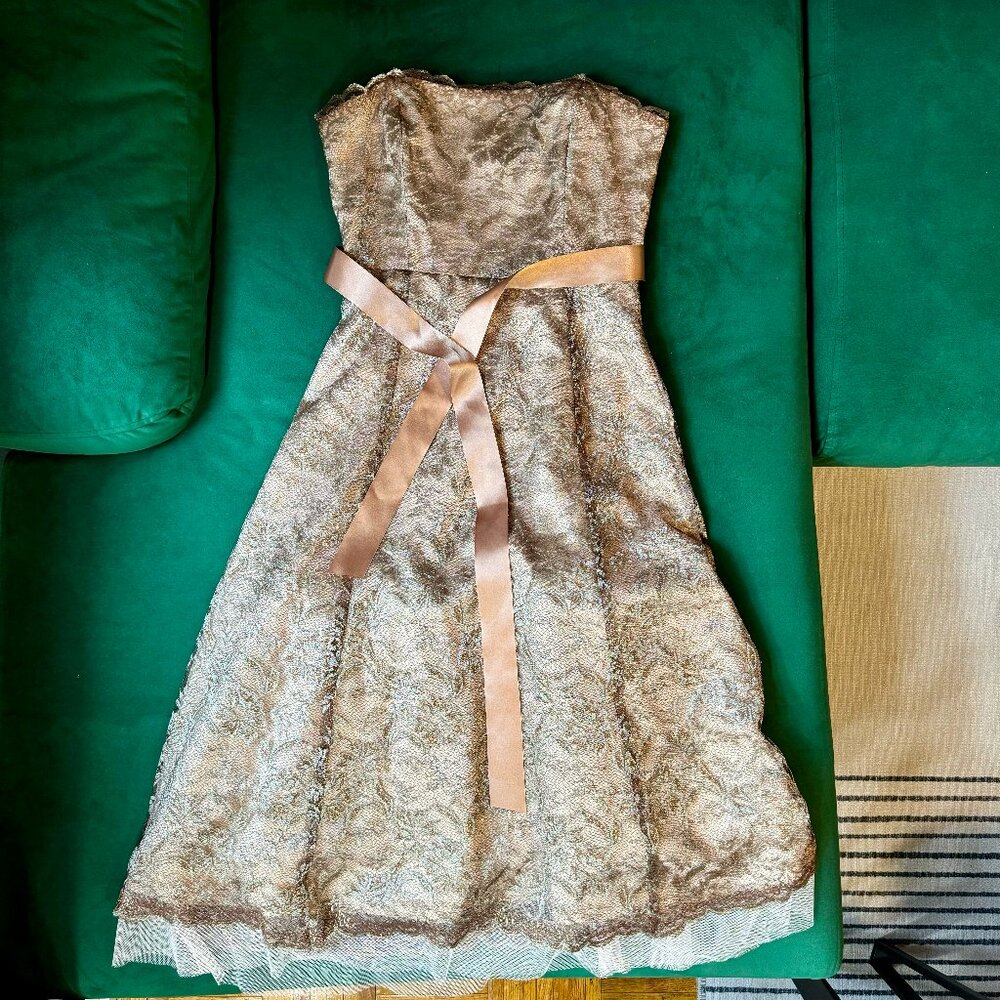**SOLD** BCBG Max Azria Strapless Lace Cocktail Dress Size 04